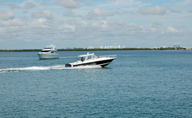Black and White Sport Fishing Boat