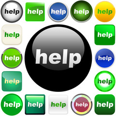 Help button. Vector set for web