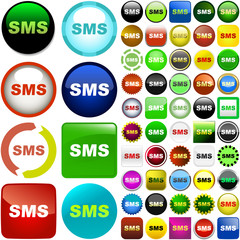 Sms buttons. Vector set.
