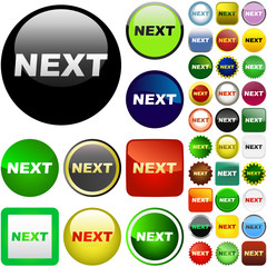 Next button. Vector set for web.