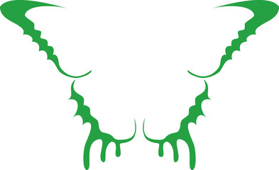 Green wing on white background