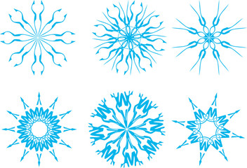 Obraz premium Collection of snowflakes. Vector