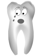 sad white teeth vector illustration