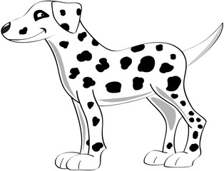 A scalable vector of a single dalmatian dog