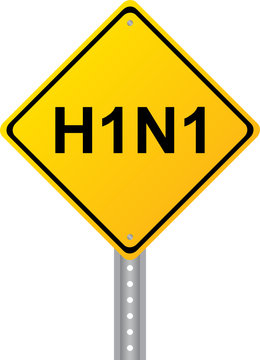 H1N1 Yellow Road Sign Vector Image