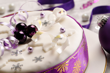 Close Up Christmas Cake