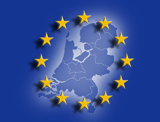 Niederlande mit Europafahne