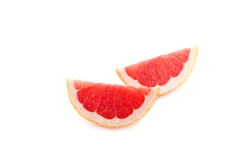 Fototapeta na wymiar Sliced Grapefruit isolated on white