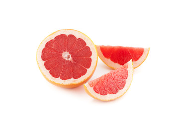 Fototapeta na wymiar Pink Grapefruits isolated on white