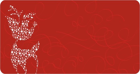Xmas background with reindeer