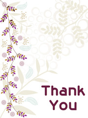 abstract floral background with thankyou text