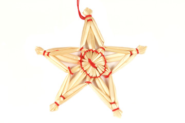 Straw star isolated