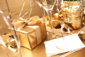 Champagne and gift