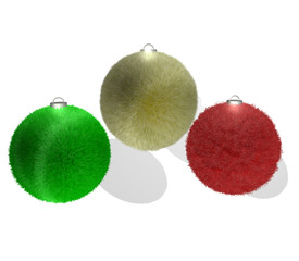 Fur christmas balls