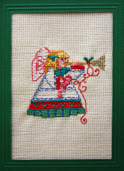 Fototapeta premium Cross stitch Christmas Card