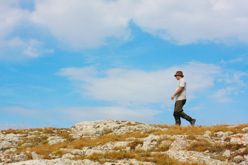 Naklejka na ściany i meble Hiking in the Crimea mountains