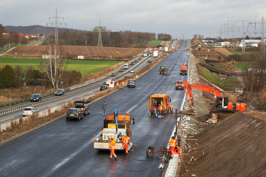 German autobahn road works 02