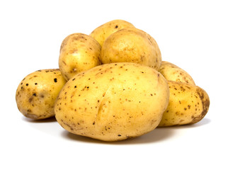potatoes isolated on white background