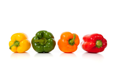 Assorted peppers on white