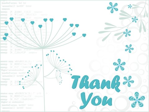 white floral background with thankyou tex