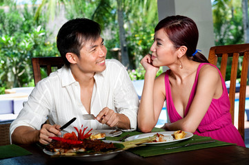 Couple At Restaurant