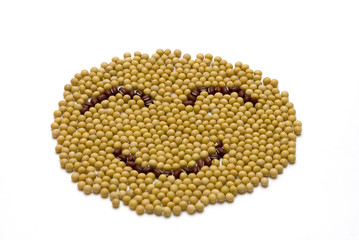 smile face made of soybeans and onobrychis