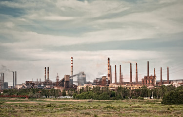 Fototapeta na wymiar Coal burning power plant