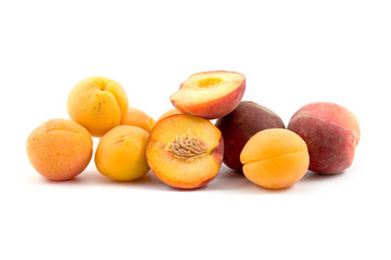 Ripe peaches and apricots