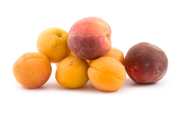 Ripe peaches and apricots