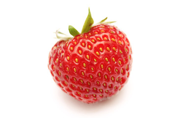 red ripe strawberry isolated on white