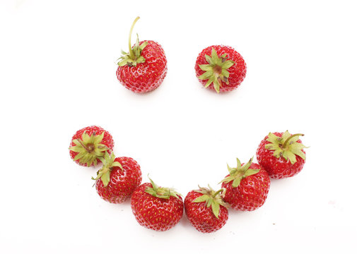 strawberry smile isolated on white background