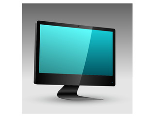 Flat LCD tv monitor led editable vector file