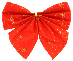 noeud papillon rouge décoration sapin Noël fond blanc
