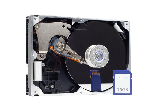 Computer harddrive and SD Card