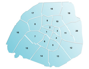 Carte Arrondissements Paris