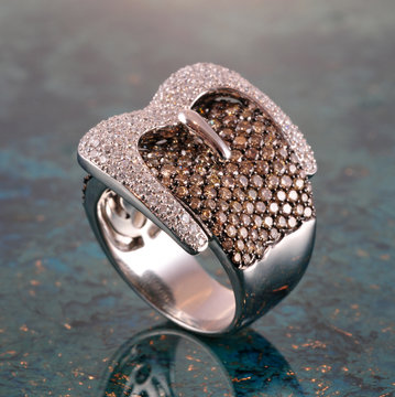 Diamant Ring Wei&szlig;gold Ring
