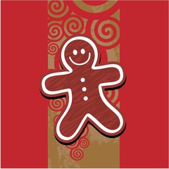 xmas background with ginger man cookie