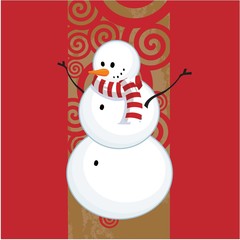 xmas background with snowman