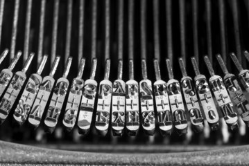 Typebar on vintage typewriter