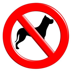 Sign prohibiting dogs