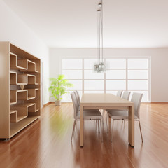 3d render a modern dining room