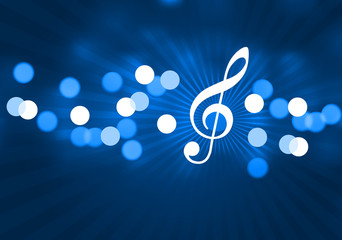 musical note on blue background