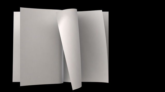 Fast flicking white paper pages with aplpha channel