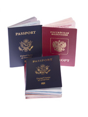 Naklejka premium Stack of passports 03
