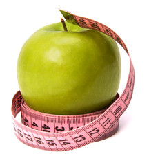 tape measure wrapped around the apple