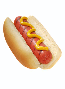 Hot dog with mustard