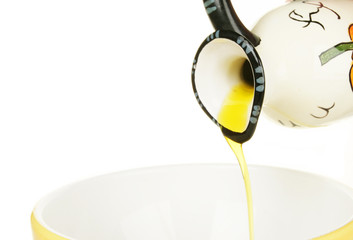 Pouring olive oil