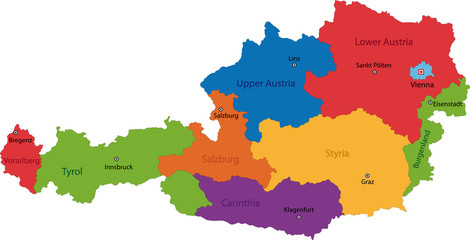 Map of administrative divisions of Austria