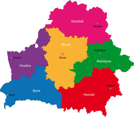 Map of administrative divisions of Republic of Belarus