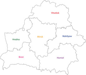 Map of administrative divisions of Republic of Belarus